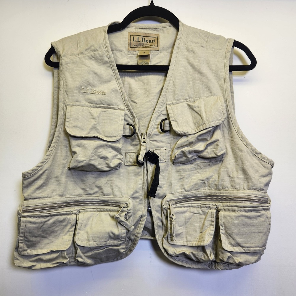 L.L. Bean Vtg Multi-Pocket Fishing Utility Vest Sm Cotton Pockets Gorpcore
